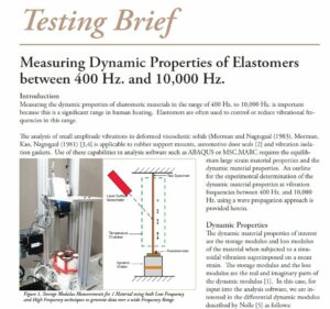Measuring Elastomer Dynamic Properties in the Acoustic Range