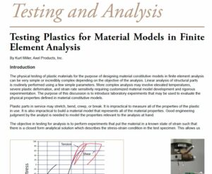 Testing Plastics for Material Models in Finite Element Analysis