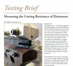 Measuring the Cutting Resistance of Elastomers
