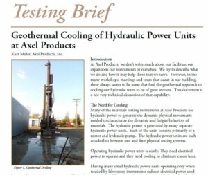 Geothermal Cooling of Hydraulics in a Test Lab