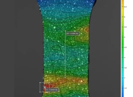DIC strain filed on plastic tensile specimen.
